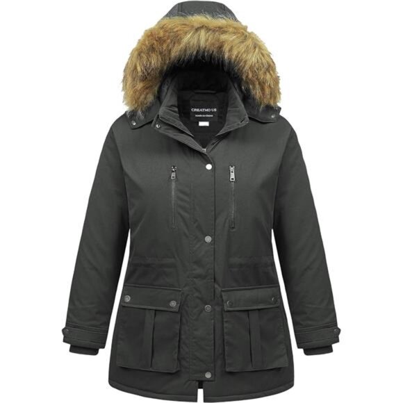 Women's Plus Size Winter Coat Waterproof Long Puffer Jacket Warm